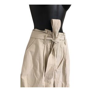 DKNY Jeans LIGHT CITY KHAKI HIGH WAIST PAPER BAG PANT WITH SELF BELT size medium